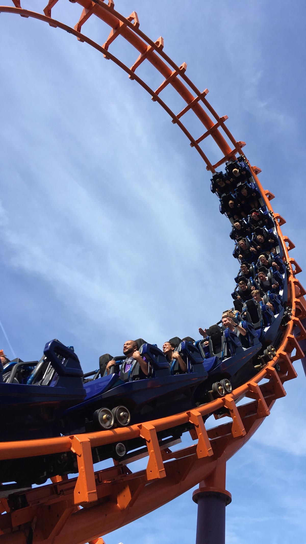 An image of a roller coaster ride in LEGOLAND California