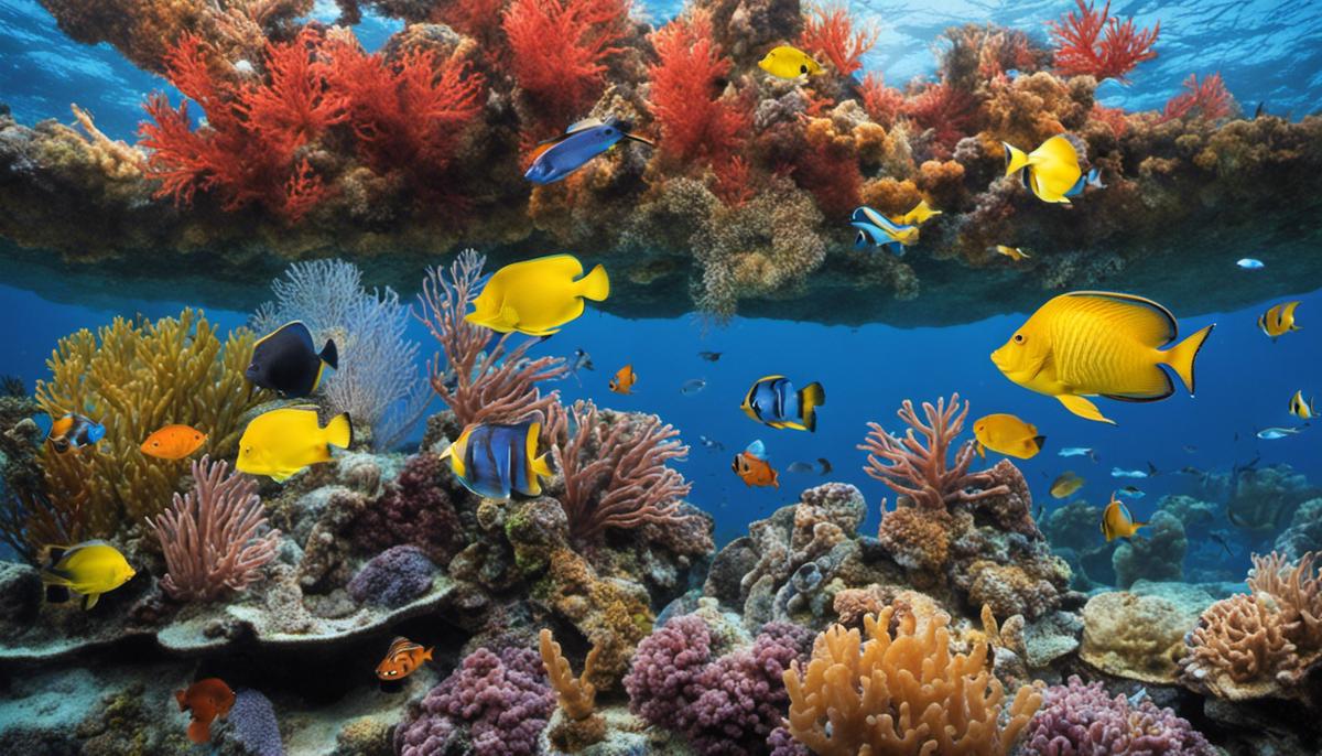 A mesmerizing view of various marine life, including colorful fishes and fascinating seahorses, found at Birch Aquarium.
