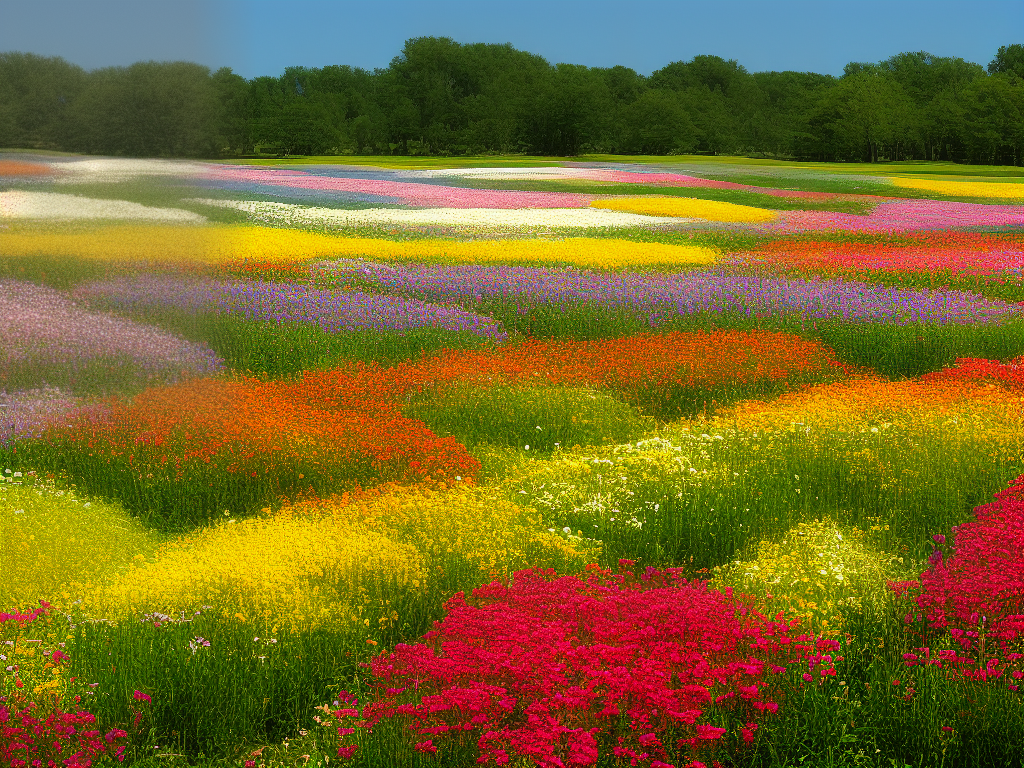 A picturesque view of thousands of flowers in different hues, spread across an expansive 50-acre field.