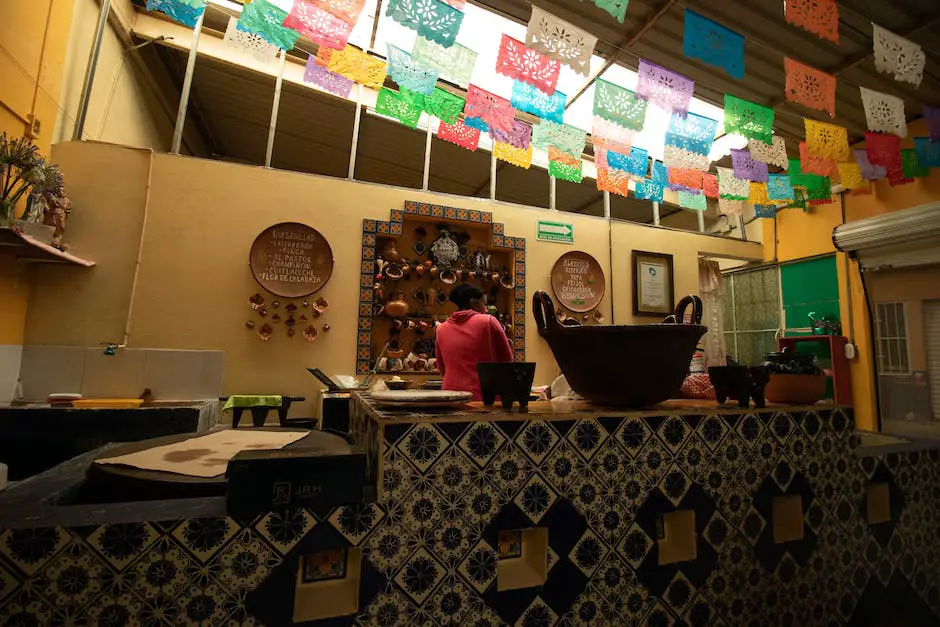 A colorful Mexican restaurant with vibrant murals and a lively atmosphere.