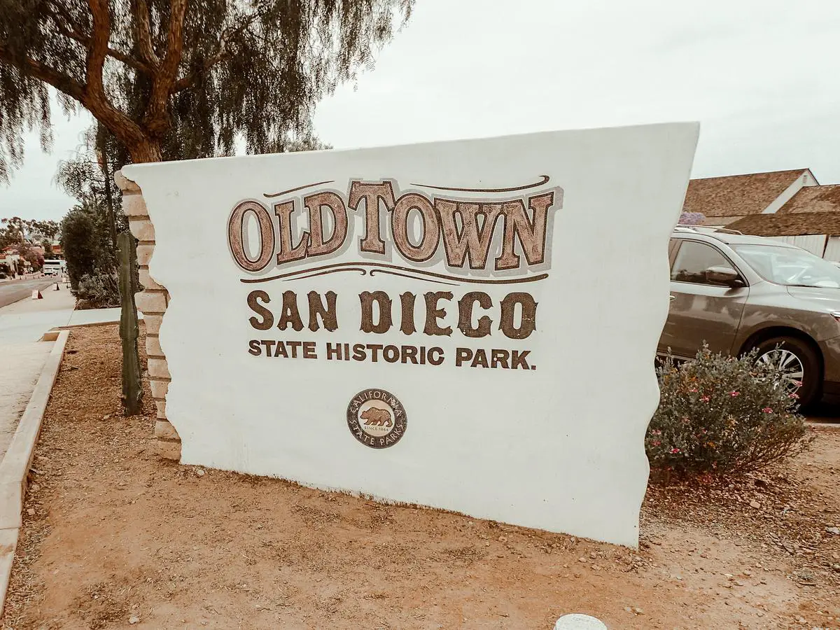 An image of the Old Town San Diego State Historic Park, showcasing its historic buildings and cobblestone paths.