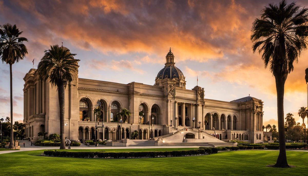 An image of the San Diego Museum of Art showcasing its beautiful architecture and surroundings